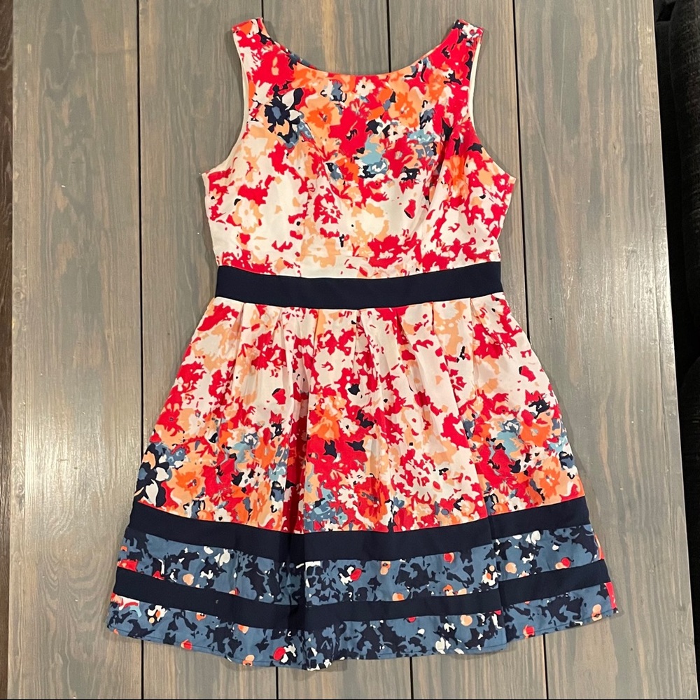 Bright floral fit and flare dress 11/12